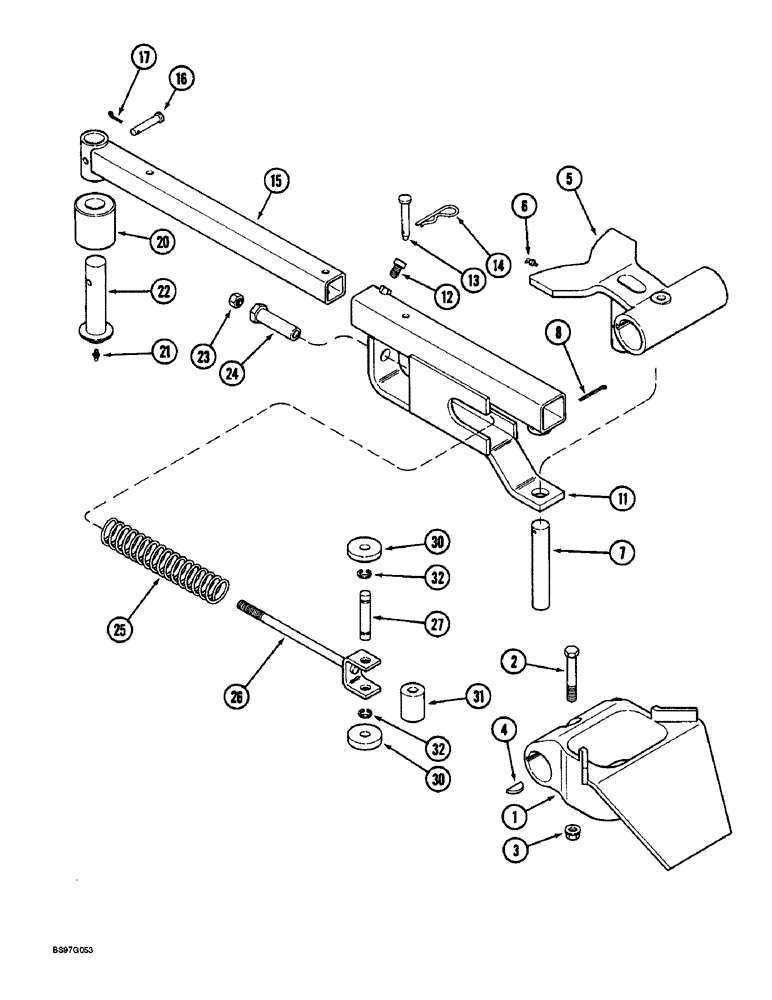 Схема запчастей Case IH 900 - (9-080) - HOBBLE UNIT FOR STEERING WHEELS, CYCLO AIR HORIZONTAL FOLDING, ALL ROW SIZES (09) - CHASSIS/ATTACHMENTS