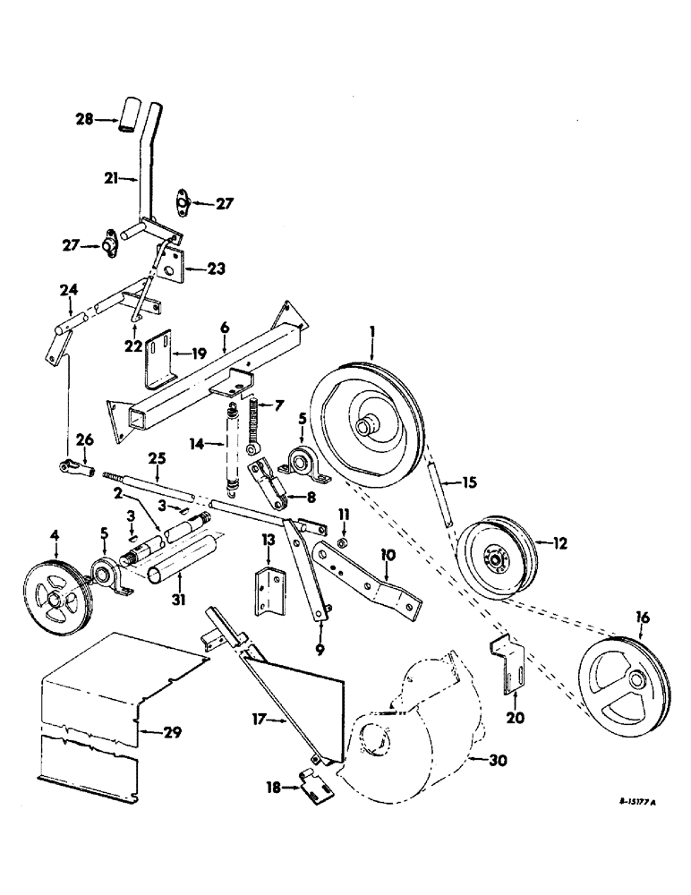 Схема запчастей Case IH 95 - (07-07) - DRIVE TRAIN, AUXILIARY DRIVE Drive Train