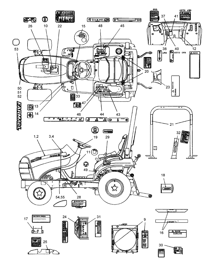 Схема запчастей Case IH DX25E - (14.01) - DECALS (13) - DECALS