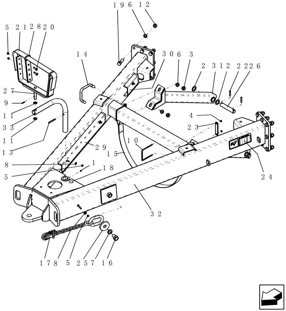 Схема запчастей Case IH 2230 - (39.100.10) - TOW BEHIND FRONT HITCH (39) - FRAMES AND BALLASTING