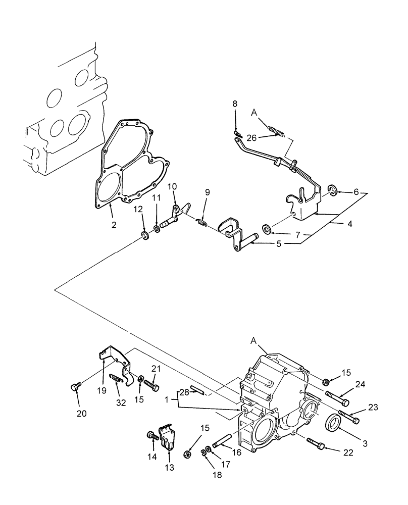 Схема запчастей Case IH DX26 - (01.09) - TIMING GEAR CASE (01) - ENGINE