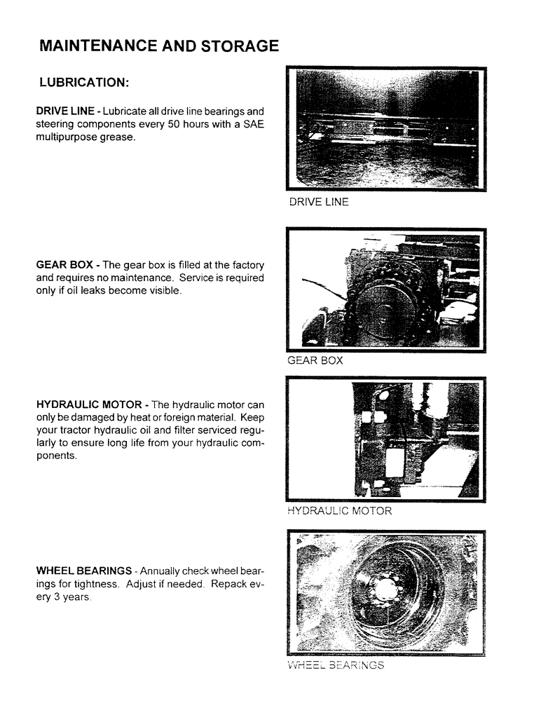 Схема запчастей Case IH 1100 - (B20) - MAINTENANCE & STORAGE 