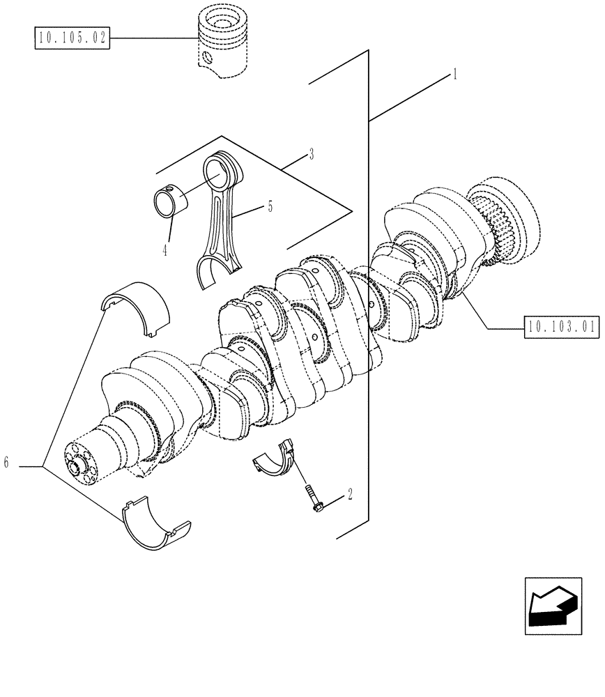 Схема запчастей Case IH P140 - (10.105.01) - CONNECTING ROD (10) - ENGINE