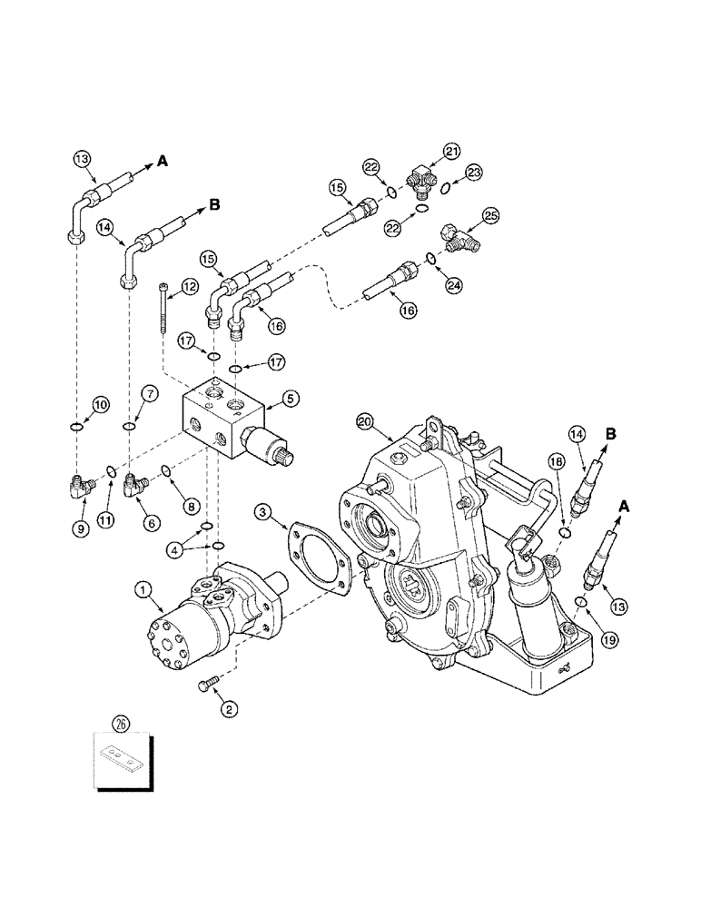 Схема запчастей Case IH 2388 - (08-34) - HYDRAULICS - FEEDER REVERSER (07) - HYDRAULICS