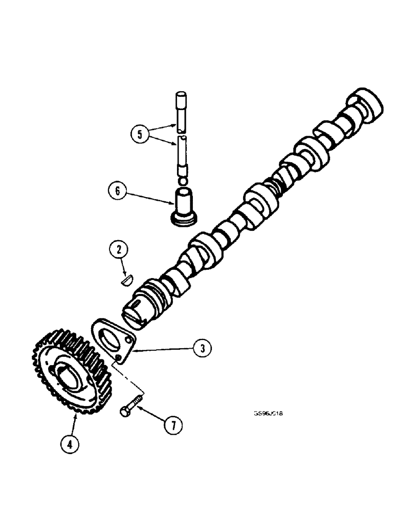 Схема запчастей Case IH 1660 - (2-36) - CAMSHAFT, DT466B ENGINE (01) - ENGINE