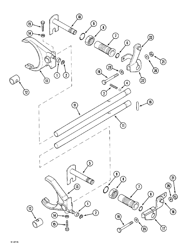 Схема запчастей Case IH 5150 - (6-058) - GEAR SHIFT AND LINKAGE, SYNCHROMESH (06) - POWER TRAIN