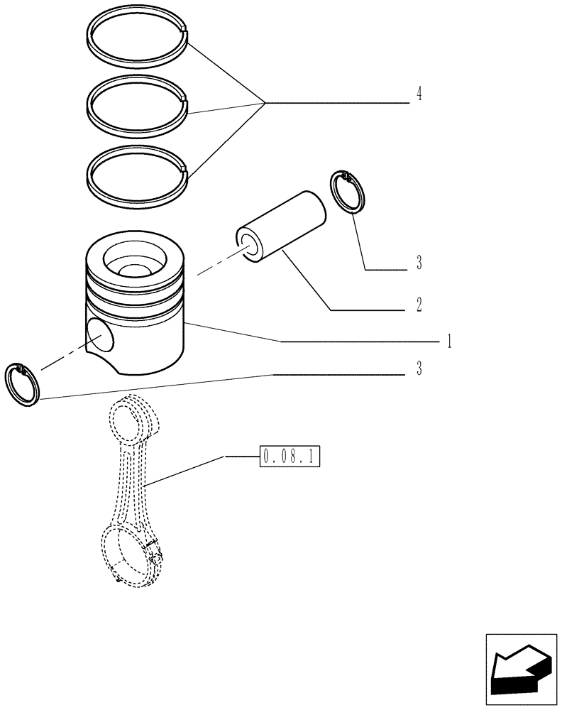 Схема запчастей Case IH P70 - (0.08.2[01]) - PISTON - ENGINE - P70 (02) - ENGINE