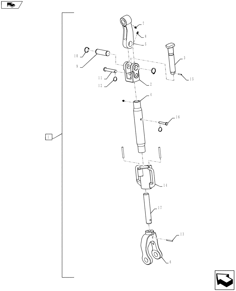 Схема запчастей Case IH MAGNUM 260 - (37.120.AV[02]) - HITCH LINKAGE ASSY, TURNBUCKLE LIFT - LH (37) - HITCHES, DRAWBARS & IMPLEMENT COUPLINGS