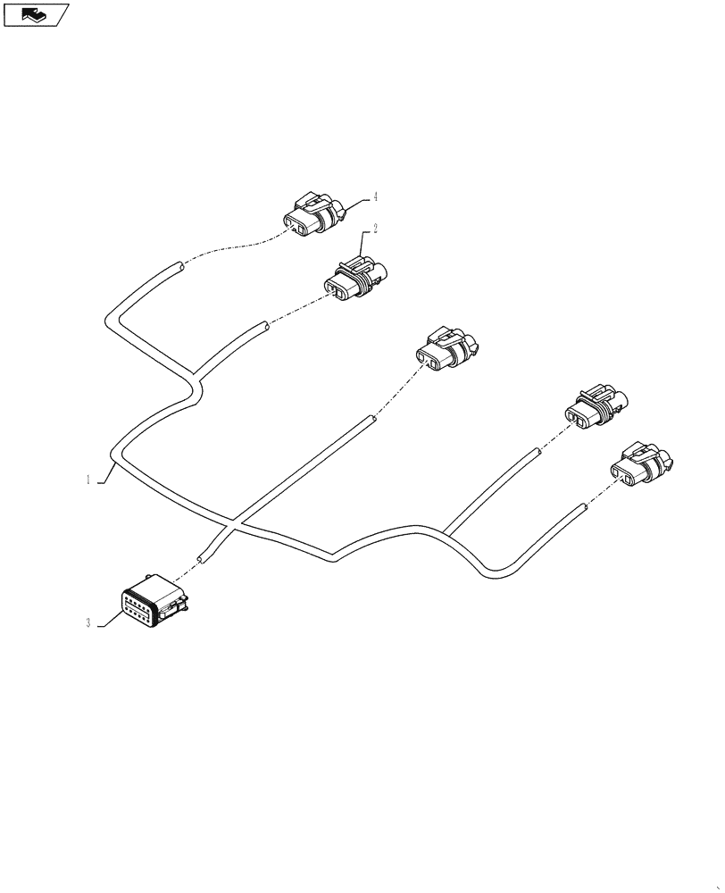 Схема запчастей Case IH 4420 - (12-021) - HARNESS, HEAD/WORK LIGHT (06) - ELECTRICAL