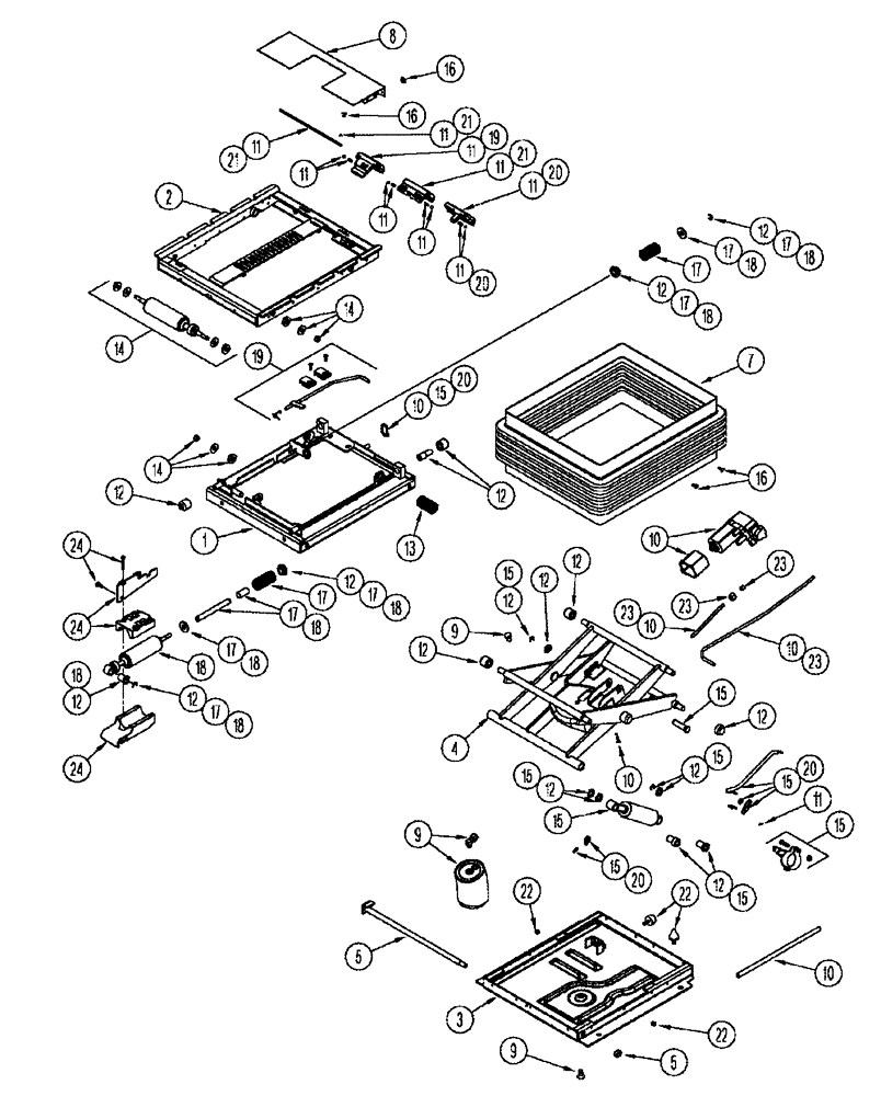 Схема запчастей Case IH SPX4410 - (01-016) - SUSPENSION ASSEMBLY, SEAT "JAN 2005 THRU JAN 2006" Cab Interior