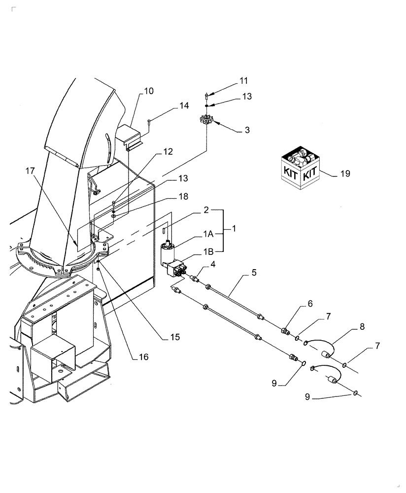 Схема запчастей Case IH BS163 - (216) - HYDRAULIC CHUTE ROTATION - 717172006, 717745006 