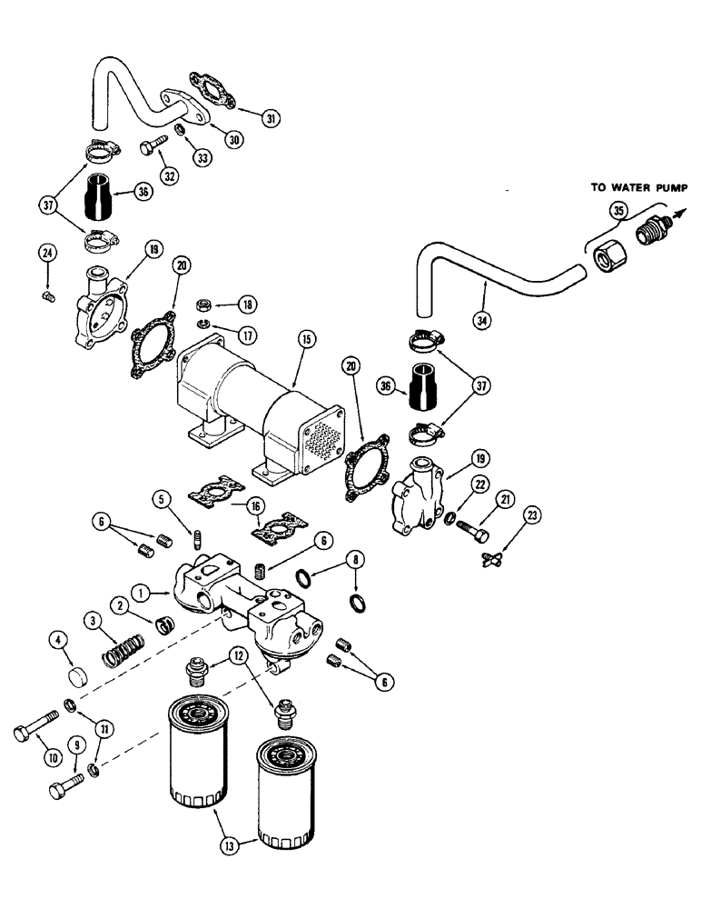 Схема запчастей Case IH 1570 - (020) - OIL FILTER AND HEAT EXCHANGER, 504BDT DIESEL ENGINE (02) - ENGINE