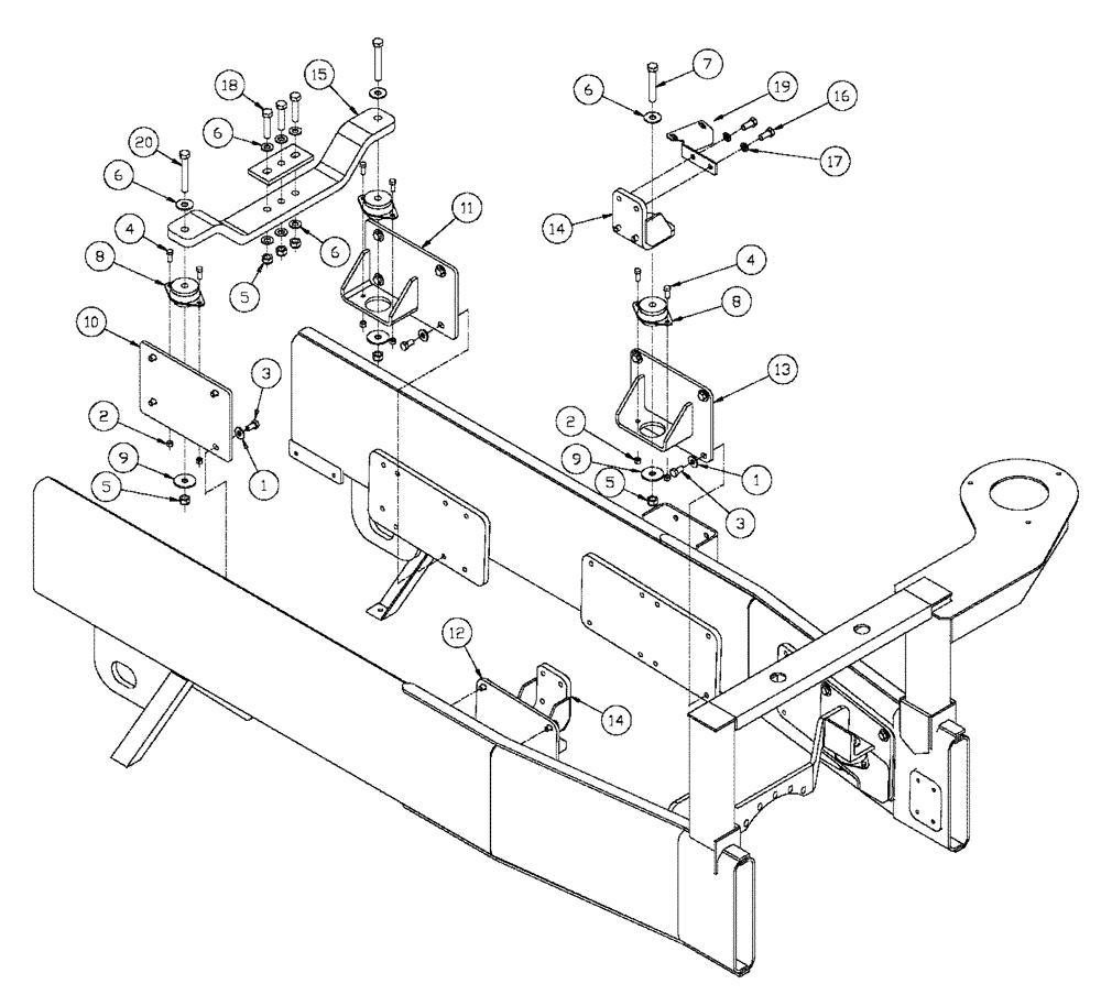 Схема запчастей Case IH FLX3330B - (02-030) - ENGINE MOUNTING (FLX3300B CASE ENGINE) (01) - ENGINE