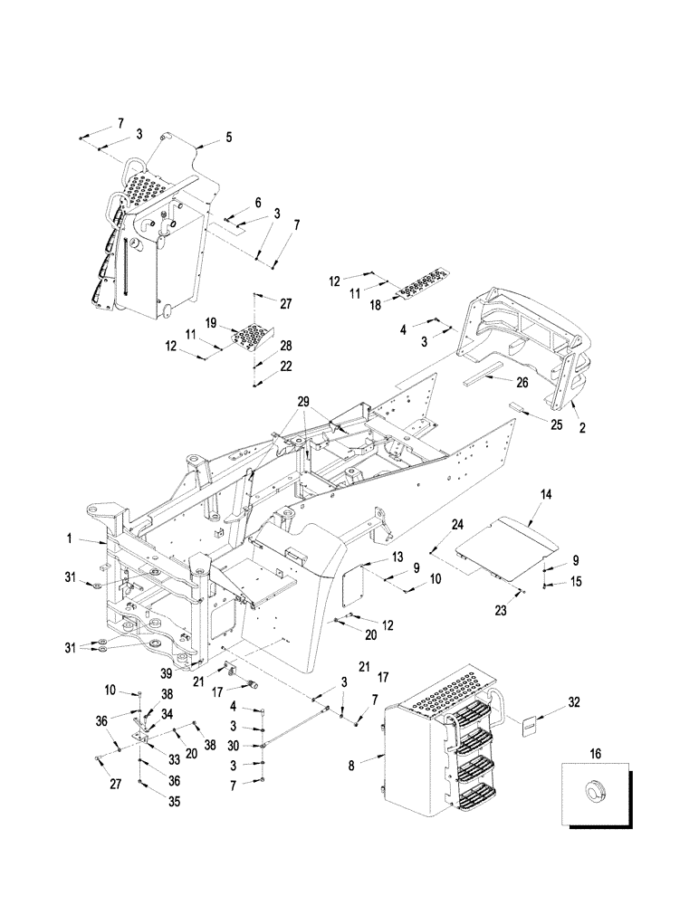 Схема запчастей Case IH STEIGER 335 - (09-27) - FRONT FRAME, WITHOUT ACCUSTEER (09) - CHASSIS