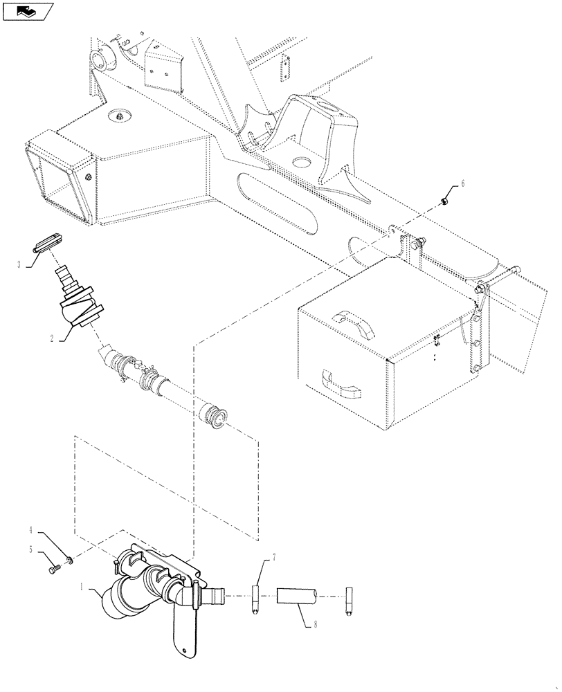 Схема запчастей Case IH 4420 - (09-015) - STRAINER PLUMBING MOUNT GROUP Liquid Plumbing