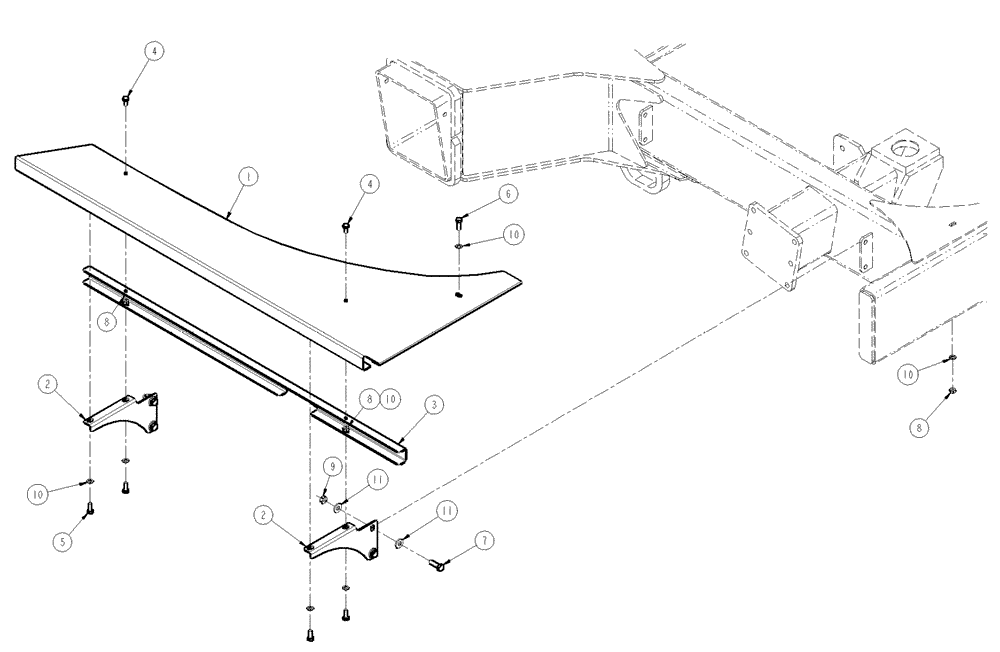 Схема запчастей Case IH SPX4410 - (04-026) - PLATFORM GROUP, EMERGENCY EXIT Suspension & Frame