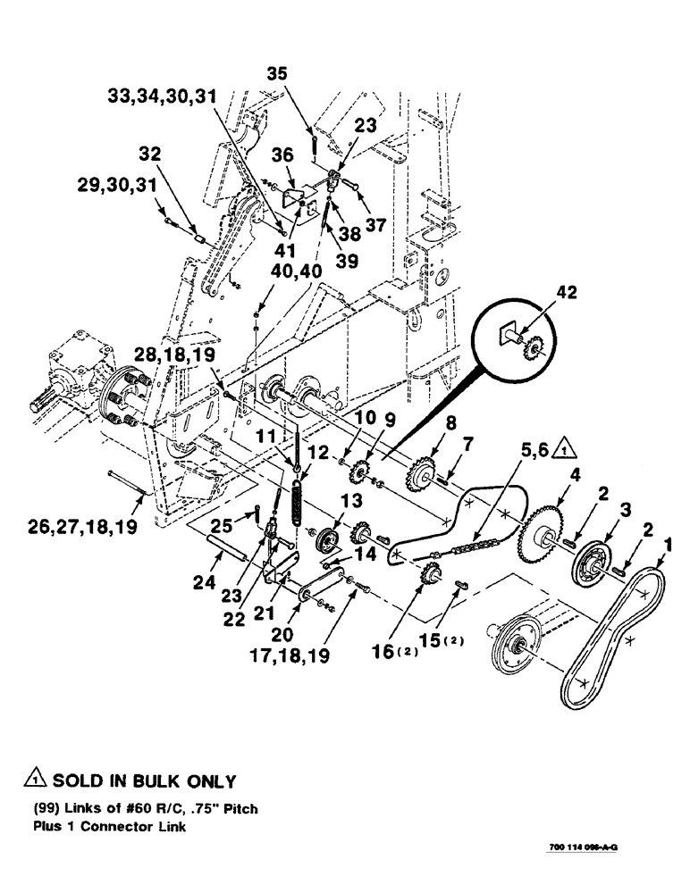 Схема запчастей Case IH 8460 - (2-16) - ROLLER DRIVE ASSEMBLY, PICKUP AND LOWER Driveline