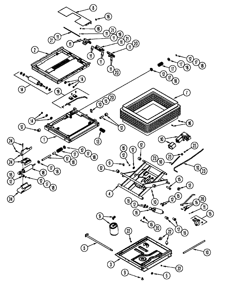 Схема запчастей Case IH FLX4510 - (01-036) - SUSPENSION ASSEMBLY, SEAT (10) - CAB