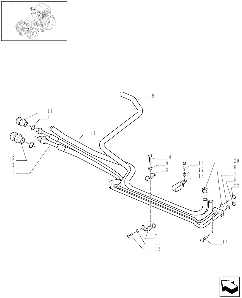 Схема запчастей Case IH MXU125 - (1.94.3/01[04]) - (VAR.435-437/1-608-612) AIR CONDITIONING SYSTEM PIPES - C5332 (10) - OPERATORS PLATFORM/CAB