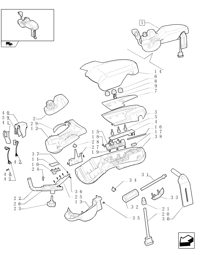 Схема запчастей Case IH PUMA 155 - (1.97.0/01E) - ARMREST - D5817 (VAR.331023) (10) - OPERATORS PLATFORM/CAB