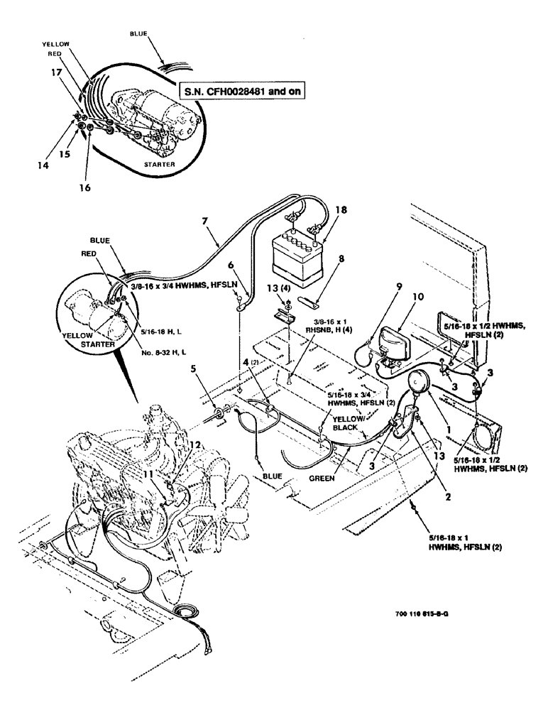 Схема запчастей Case IH 8830 - (4-06) - ENGINE WIRING ASSEMBLY, REAR SECTION, GAS ENGINE (04) - ELECTRICAL SYSTEMS