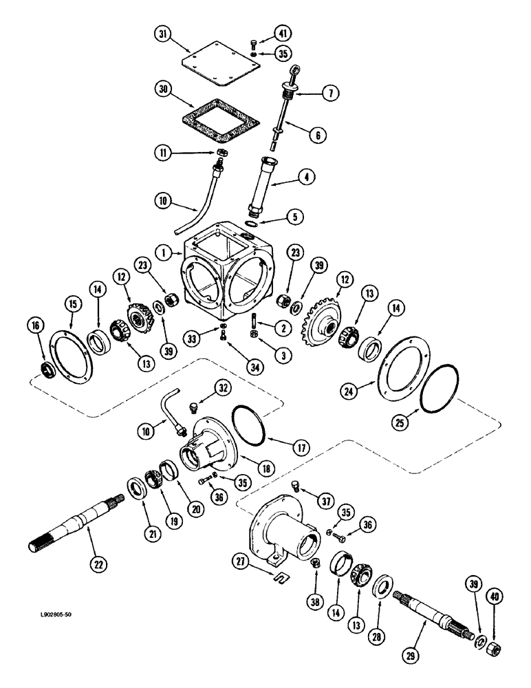 Схема запчастей Case IH 1670 - (9A-18) - FEEDER DRIVER FORWARD GEAR HOUSING (13) - FEEDER