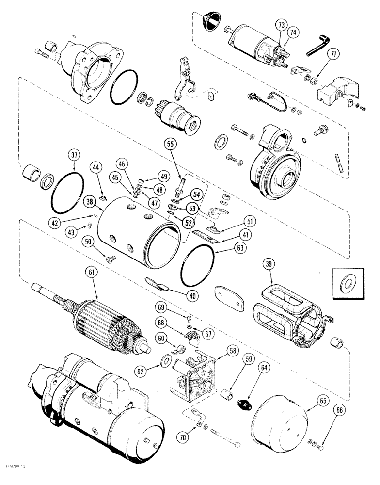 Схема запчастей Case IH 2096 - (4-042) - STARTER ASSEMBLY, NIPPONDENSO NO. 028000-7430 (CONTD) (04) - ELECTRICAL SYSTEMS