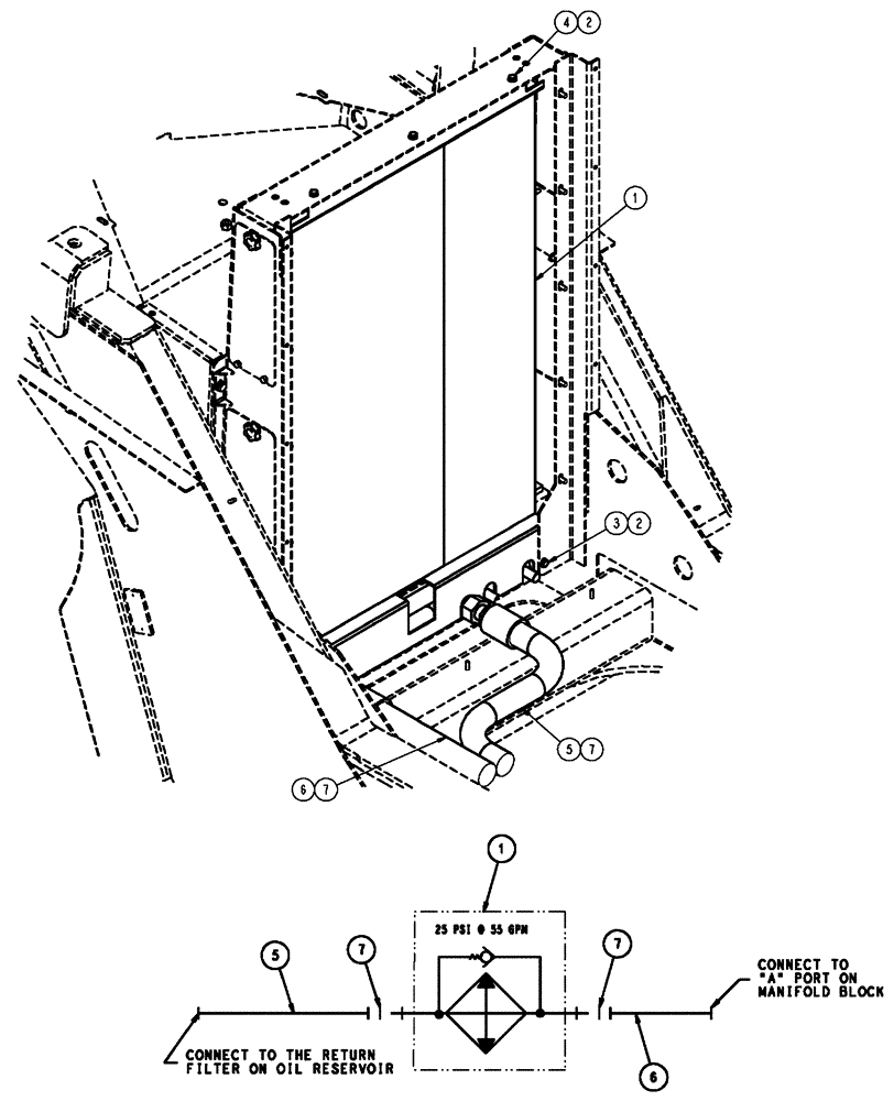 Схема запчастей Case IH FLX3510 - (06-003) - HYDRAULIC COOLER GROUP (07) - HYDRAULICS