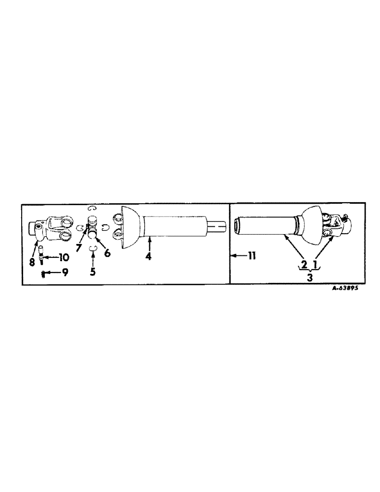 Схема запчастей Case IH 34U-FTC26 - (B-08) - UNIVERSAL ASSEMBLIES (1961), (FOR TRAILING TYPE ROTARY CUTTER) 