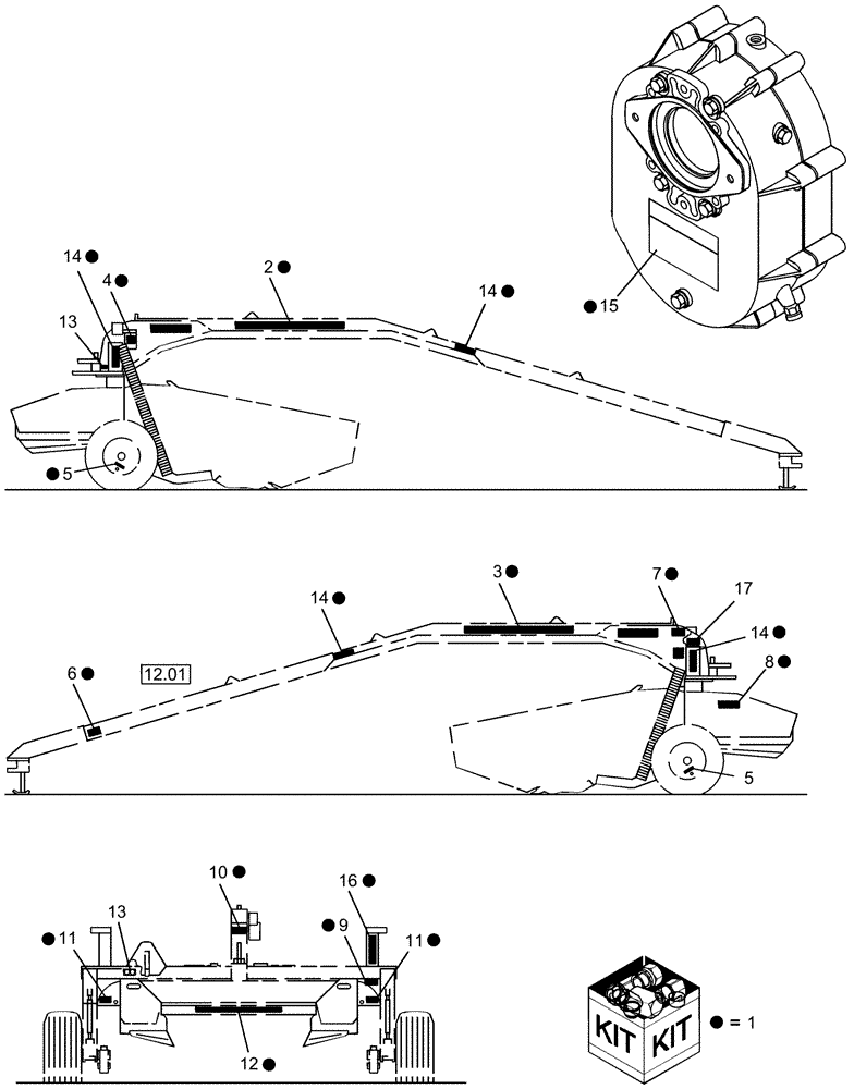 Схема запчастей Case IH SCX100 - (08.01) - DECALS, TONGUE & TRAIL FRAME (08) - SHEET METAL