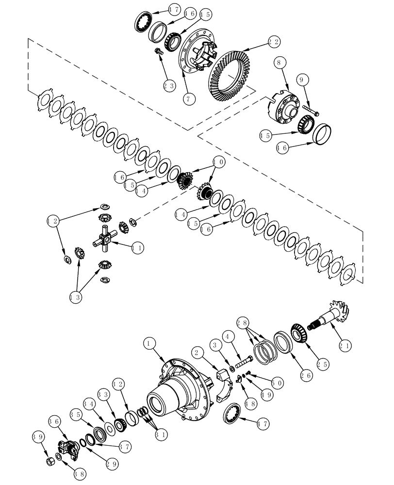 Схема запчастей Case IH MX220 - (05-15) - CARRIER AND DIFFERENTIAL - M.F.D., MX180, MX200, MX220 (05) - STEERING