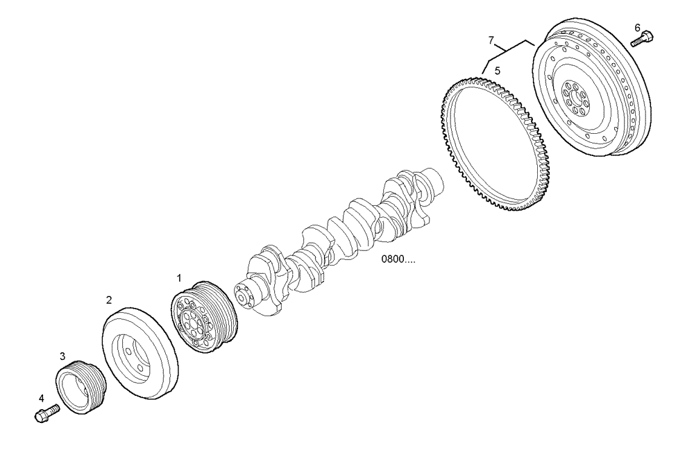 Схема запчастей Case IH F3AE0684G B001 - (0830.201) - ENGINE FLYWHEEL - DAMPER 