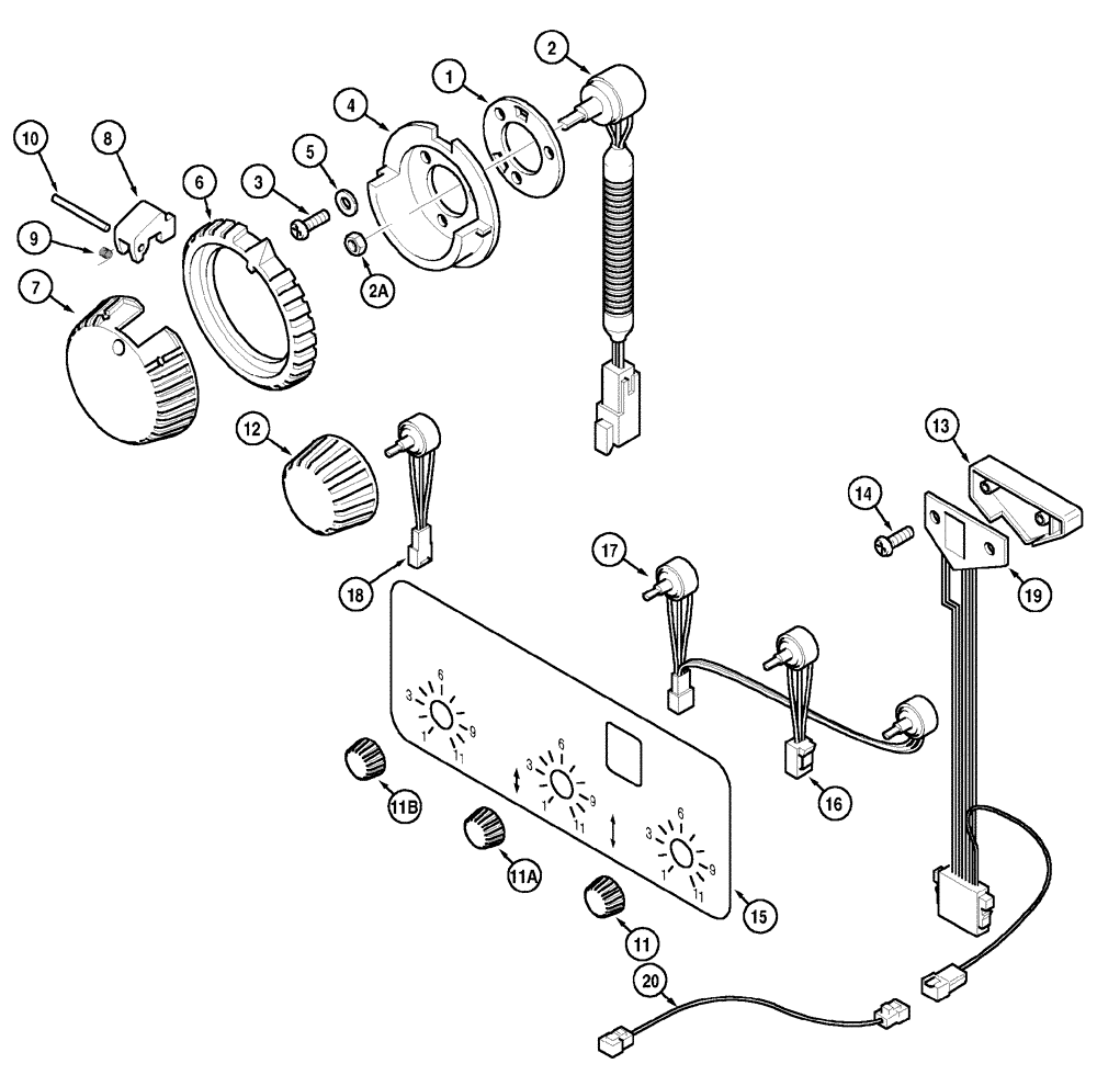 Схема запчастей Case IH MX150 - (04-31) - HITCH - CONTROL (55) - ELECTRICAL SYSTEMS