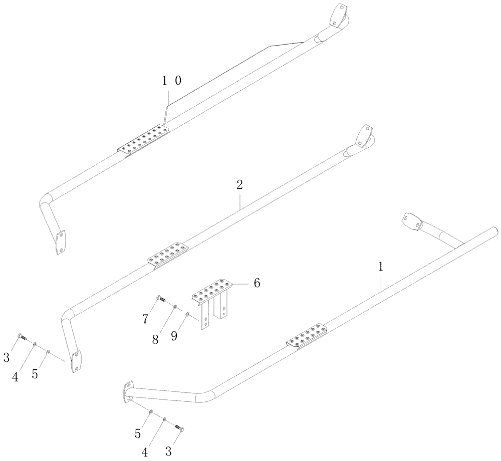 Схема запчастей Case IH A7000 - (A01.03[01]) - Guardrails and Step {7700} (12) - CHASSIS