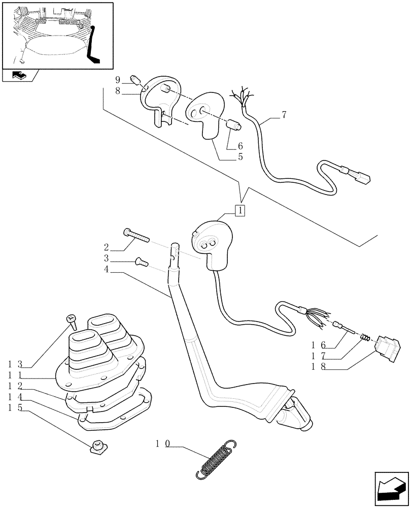 Схема запчастей Case IH FARMALL 105U - (1.96.5/03) - HYDRAULIC POWER CLUTCH - EXTERNAL CONTROL (VAR.332846) (10) - OPERATORS PLATFORM/CAB