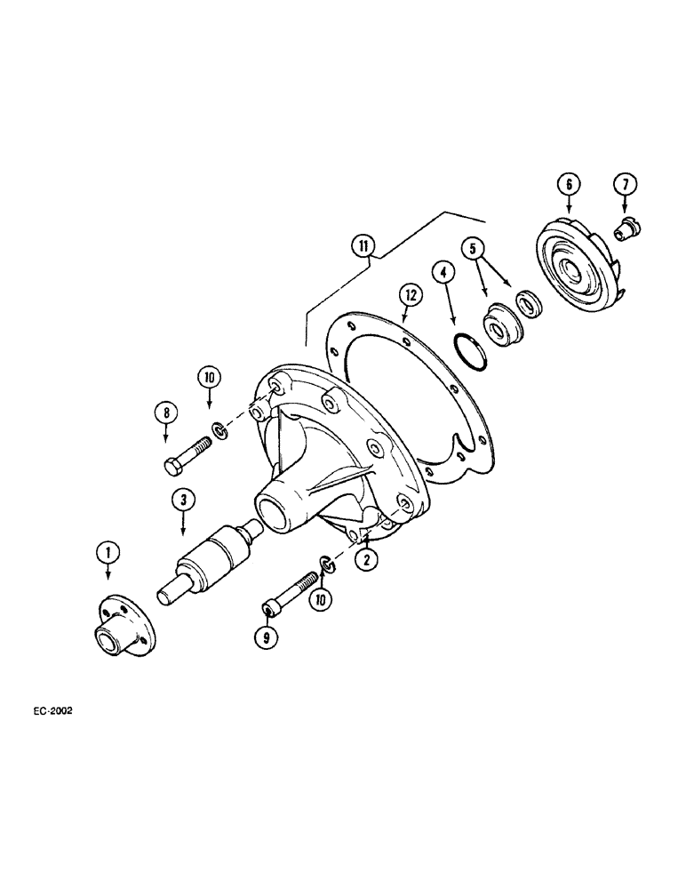 Схема запчастей Case IH 533 - (2-10) - WATER PUMP AND FAN (02) - ENGINE