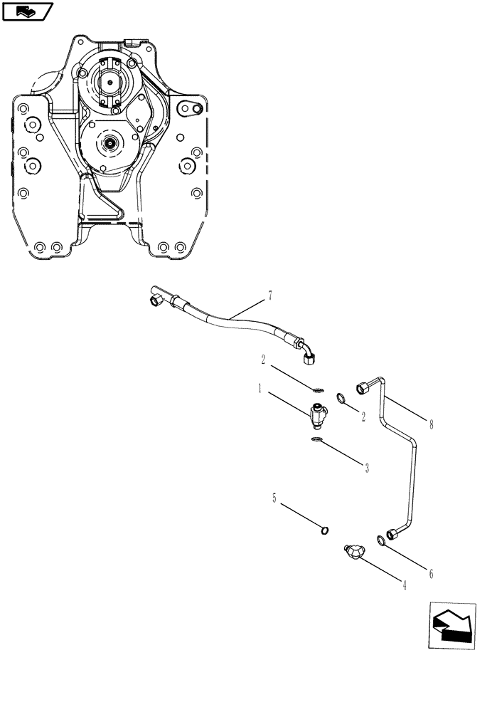 Схема запчастей Case IH MAGNUM 190 - (21.102.07) - TRANSMISSION DROP BOX, LUBRICATION, WITH POWERSHIFT TRANSMISSION (21) - TRANSMISSION