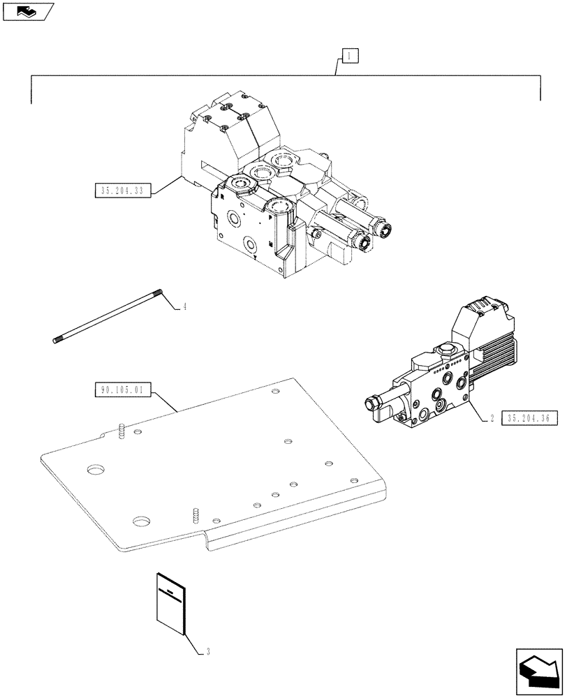 Схема запчастей Case IH PUMA 130 - (88.035.10) - DIA KIT, ADDITIONAL SLICE TO ELECTRONIC MID MOUNT VALVE (88) - ACCESSORIES