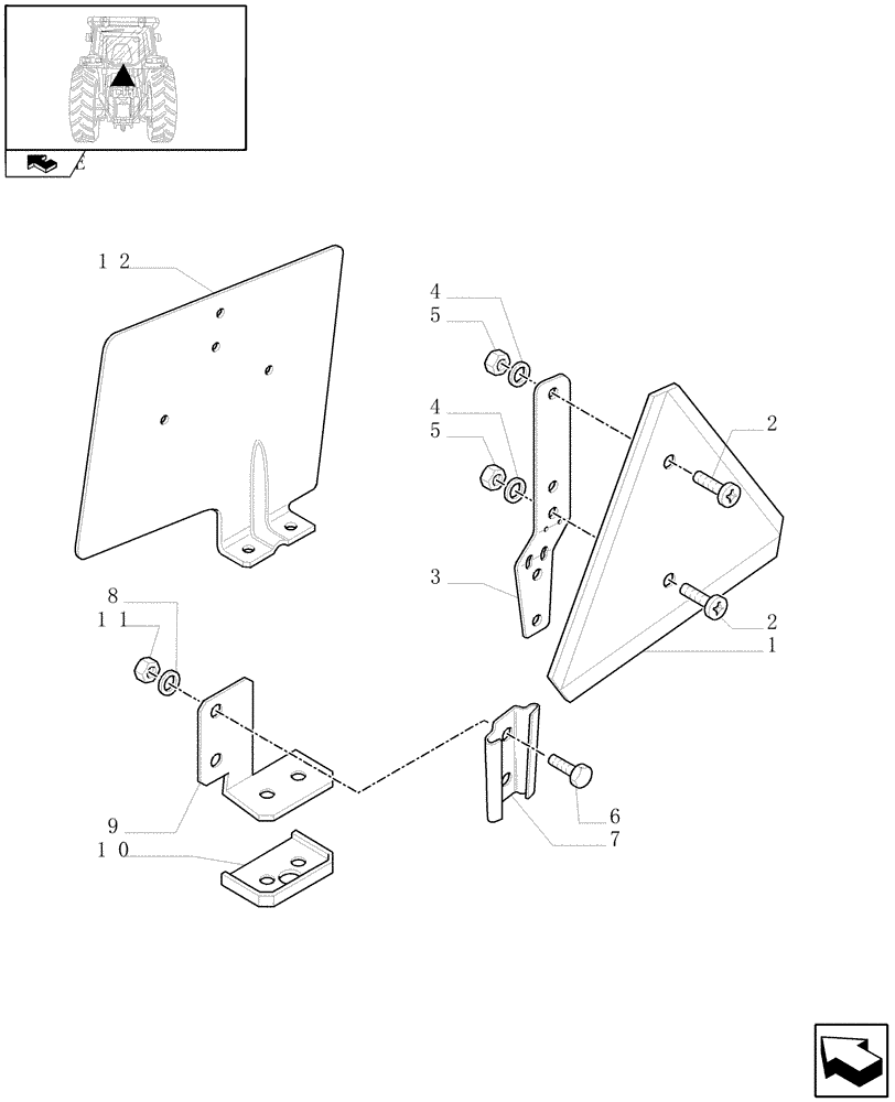 Схема запчастей Case IH FARMALL 60 - (1.92.99/01) - SLOW MOVING VEHICLE SIGN (VAR.332011-335984) (10) - OPERATORS PLATFORM/CAB