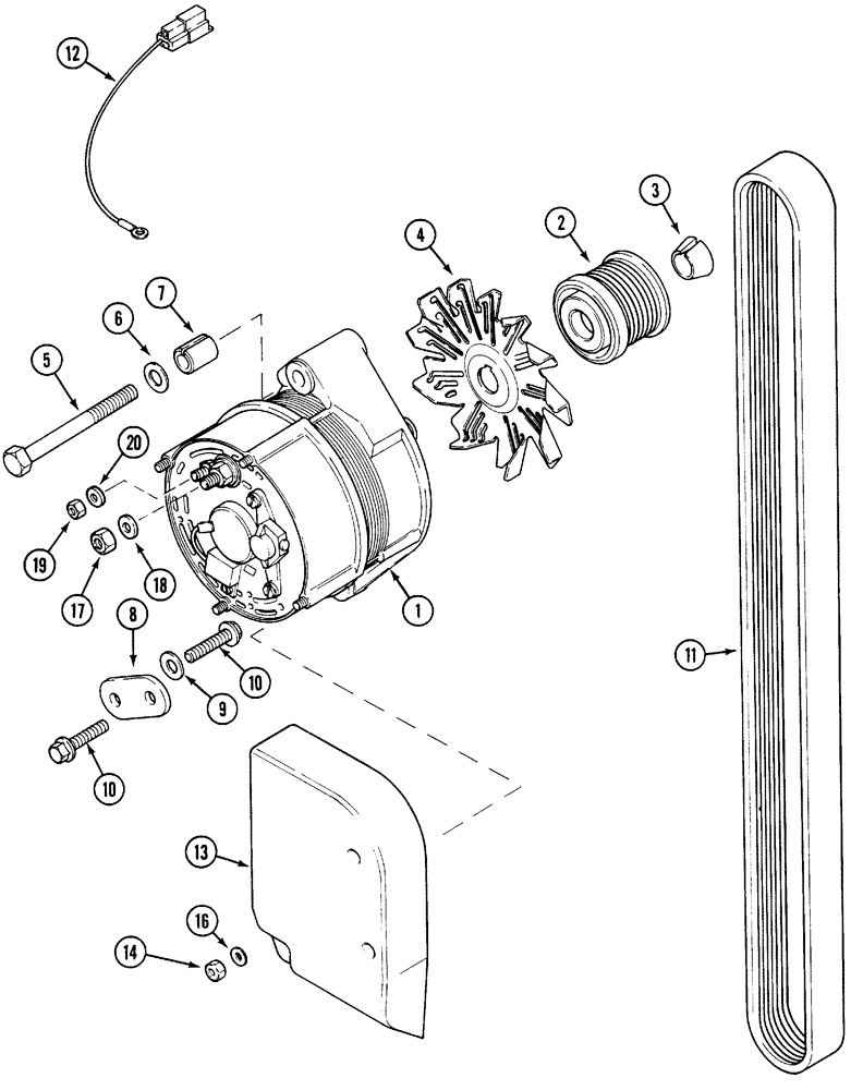 Схема запчастей Case IH 5120 - (4-46) - ALTERNATOR MOUNTING (04) - ELECTRICAL SYSTEMS