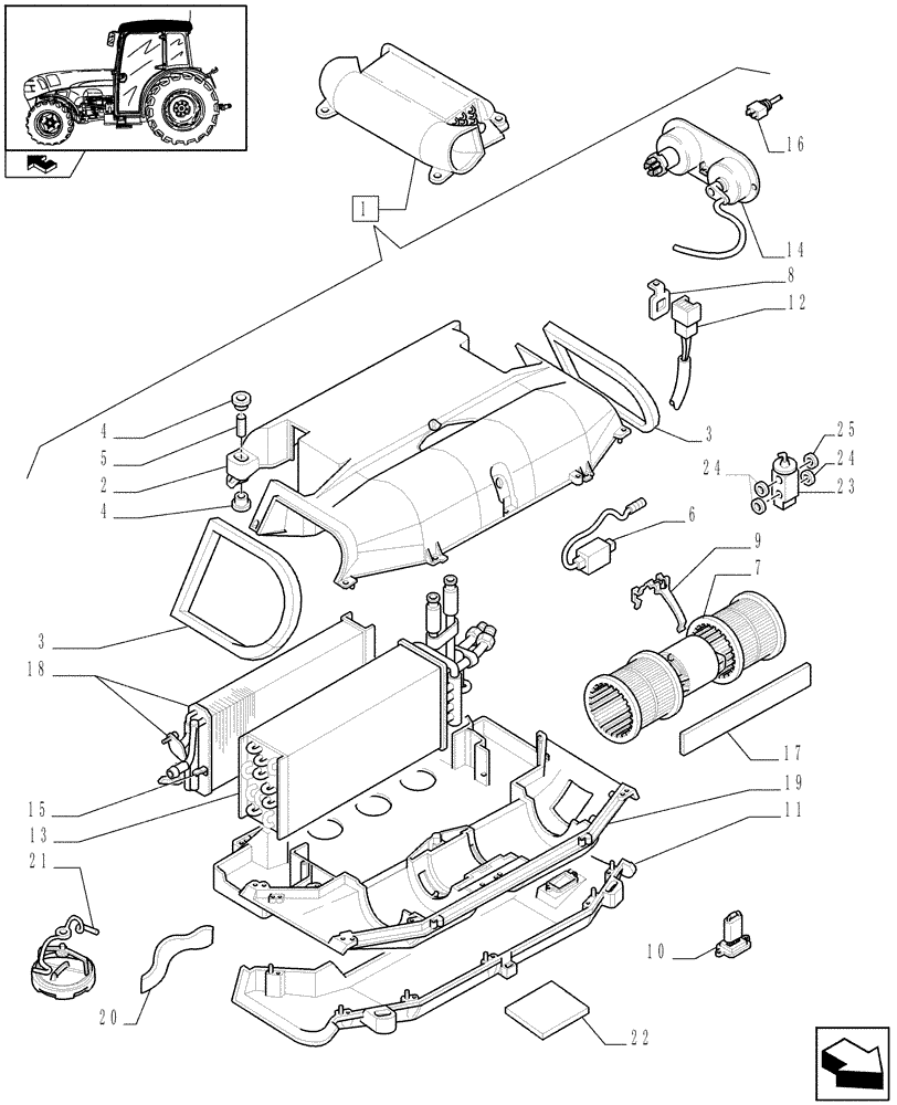 Схема запчастей Case IH FARMALL 75N - (1.92.94/01B) - CONDITIONER - BREAKDOWN (10) - OPERATORS PLATFORM/CAB