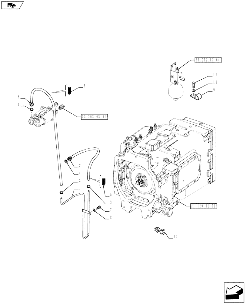 Схема запчастей Case IH PUMA 170 - (33.202.03[03]) - BRAKE PIPING (33) - BRAKES & CONTROLS