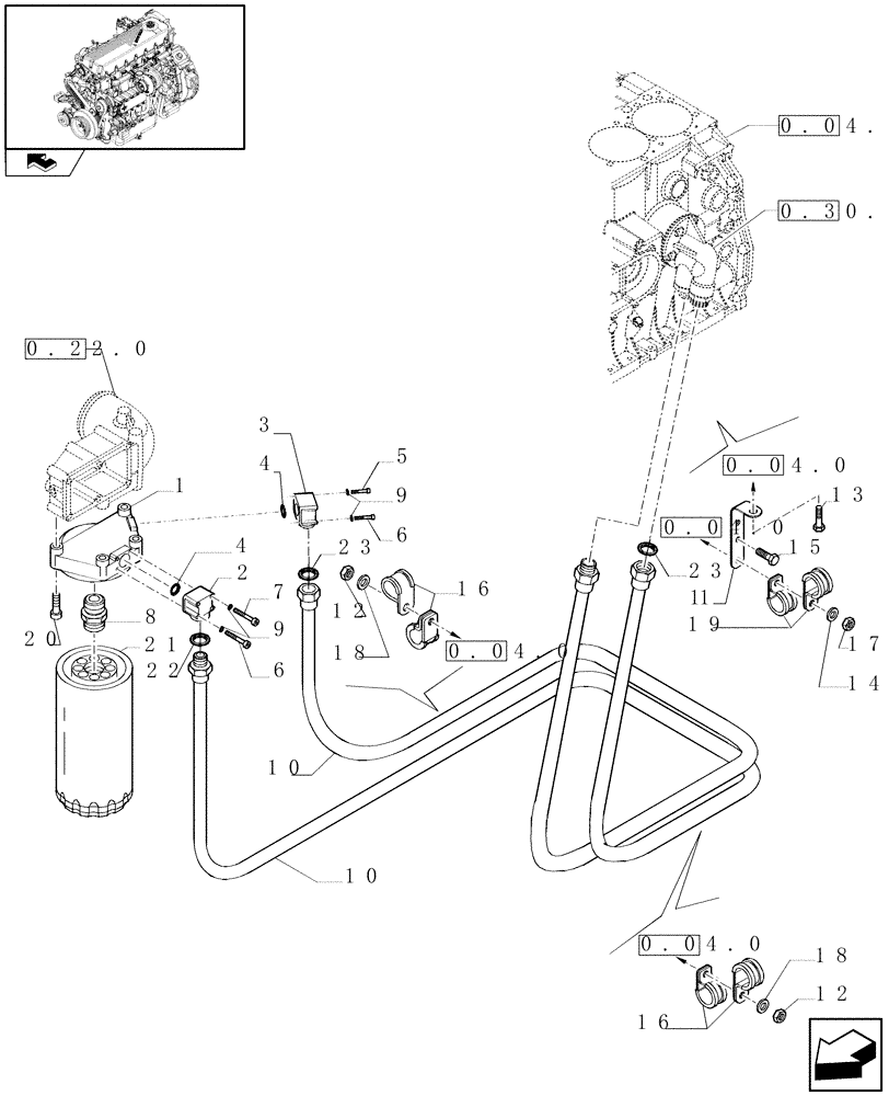 Схема запчастей Case IH A8800 - (0.30.63) - TURBOBLOWER PIPES (504218111 - 504093912) (10) - ENGINE