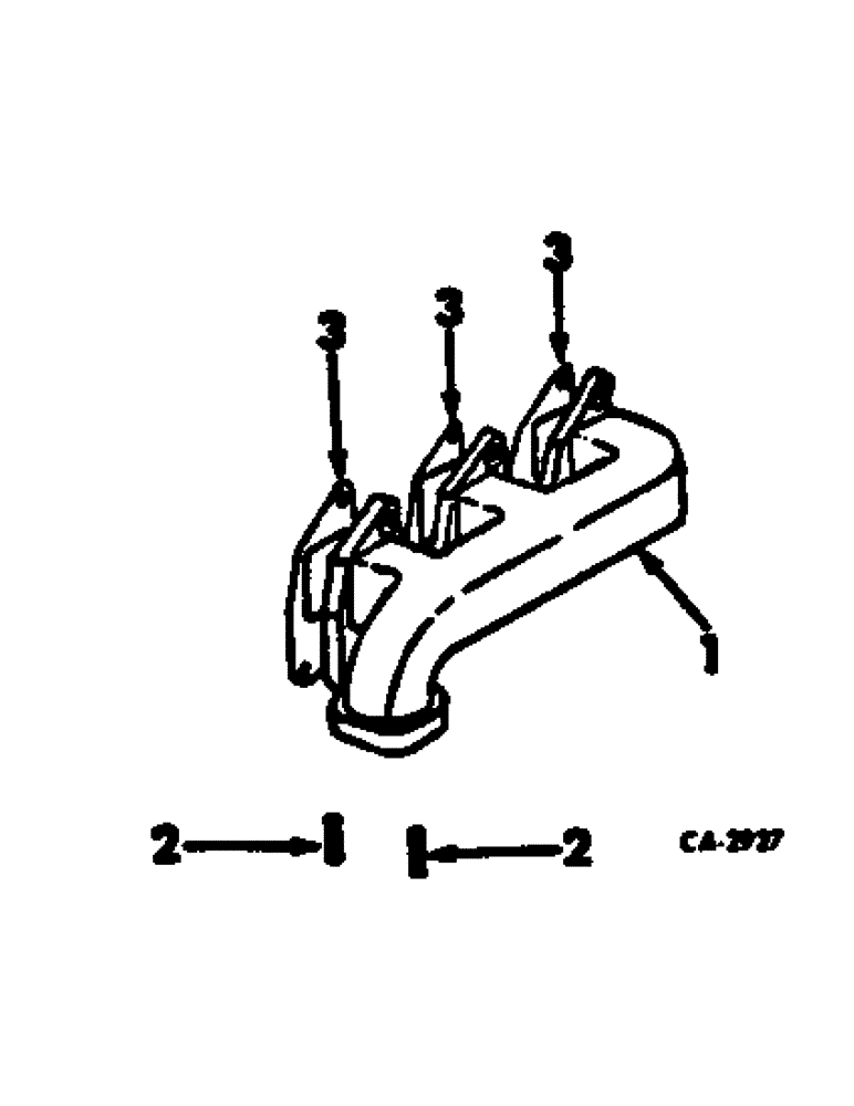 Схема запчастей Case IH D-179 - (A-32) - EXHAUST MANIFOLD, UNDERSLUNG, 454 AND 464 TRACTORS 