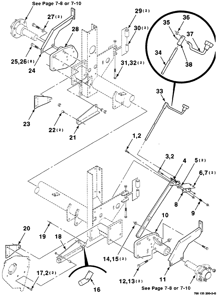 Схема запчастей Case IH RS561 - (07-006) - MAINFRAME, AXLE AND PICKUP CRANK ASSEMBLIES (12) - MAIN FRAME