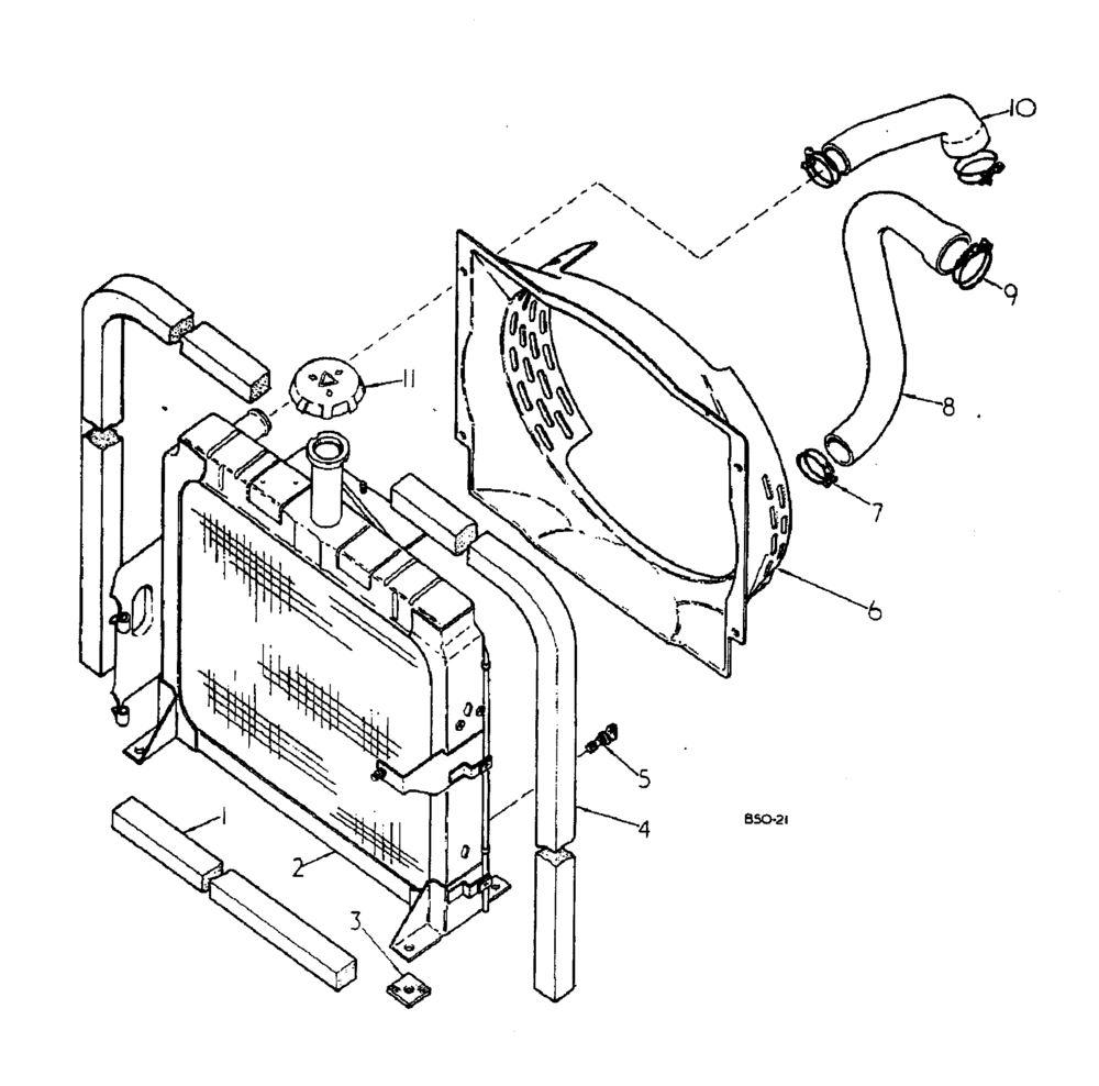 Схема запчастей Case IH 884 - (06-004) - RADIATOR AND CONNECTIONS Cooling