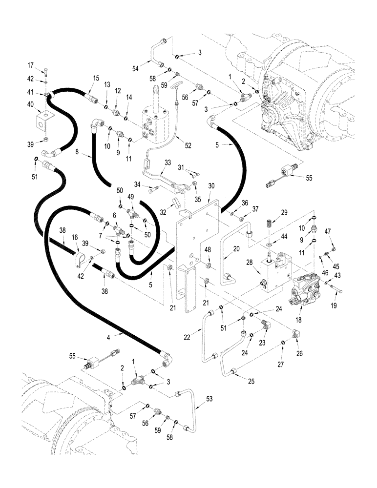 Схема запчастей Case IH STX275 - (07-05[02]) - PARK BRAKE CIRCUIT, WITH DIFFERENTIAL LOCK, WITHOUT ACCUSTEER (07) - BRAKES