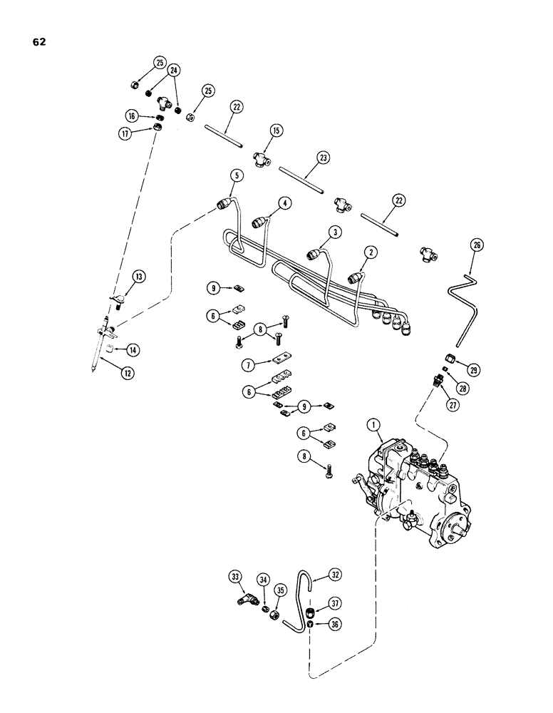 Схема запчастей Case IH 336BDT - (062) - FUEL INJECTION SYSTEM 