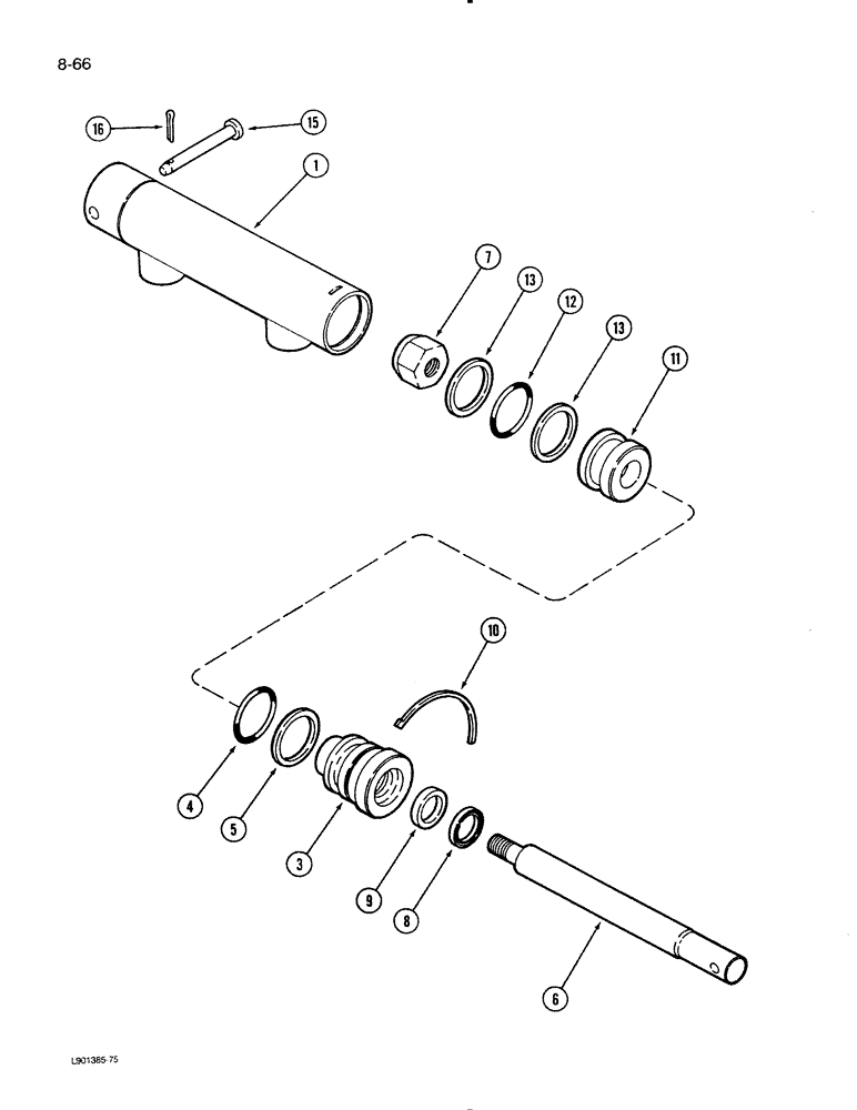 Схема запчастей Case IH 1620 - (8-66) - FEEDER CLUTCH CYLINDER (07) - HYDRAULICS