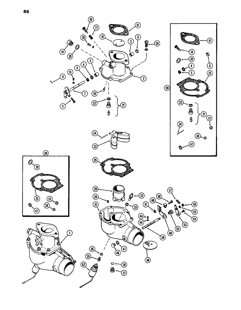 Схема запчастей Case IH 870 - (086) - CARBURETOR, (301B) SPARK IGNITION ENGINE (03) - FUEL SYSTEM